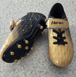 Haani Kids Soccer Cleats - Gold and Black